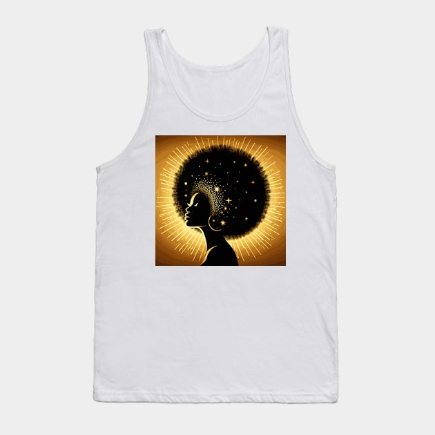 Afrocentric Queen Gold Tank Top by Graceful Designs